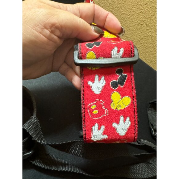 Disney Camera Strap With Mickey Mouse Gloves & Ears Pattern - Red Adjustable - Picture 3 of 6